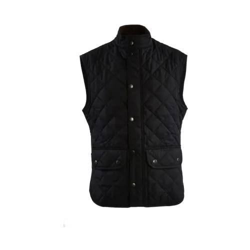 Barbour , Blue Nylon Gilet with Zipper and Button Closure ,Blue male, Sizes: