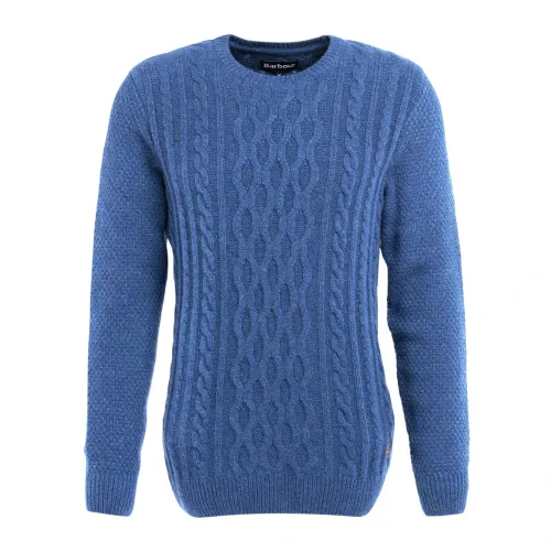 Barbour , Chunky Cable Knit Sweater ,Blue male, Sizes: