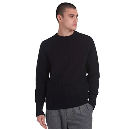 Barbour , Chunky Ribbed Tynedale Sweater ,Black male, Sizes: