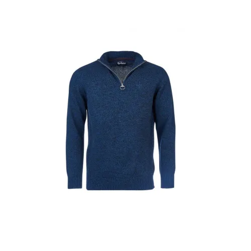 Barbour , Classic Lambswool Half Zip Sweater ,Blue male, Sizes: