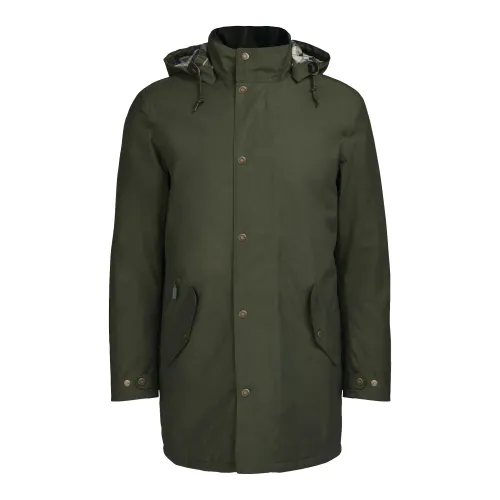 Barbour , Detachable Hood Mac Jacket with Quilted Lining ,Green male, Sizes: