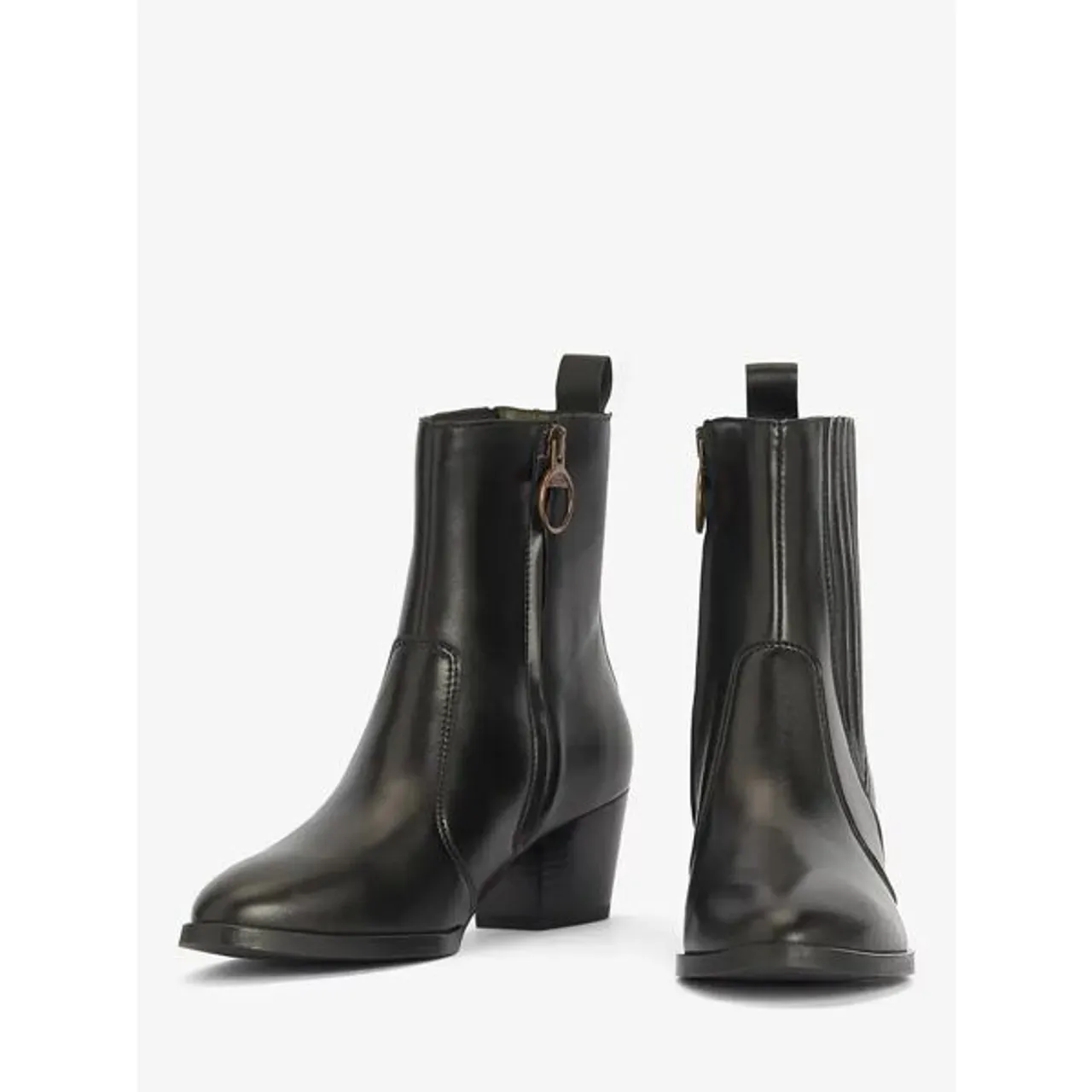 Barbour Elsa Chelsea Leather Boots, Black - Black - Female