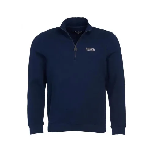 Barbour , Essential Half Zip Sweatshirt Navy ,Blue male, Sizes: