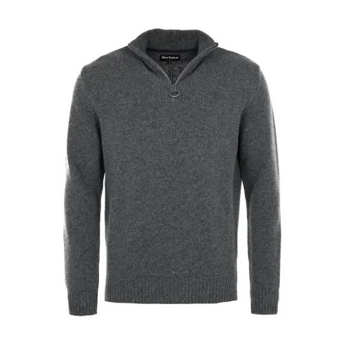 Barbour , Essential Lambswool Half Zip Sweater ,Gray male, Sizes: