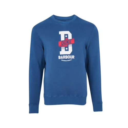 Barbour , Famous Duke Sweatshirt in Mid Blue ,Blue male, Sizes: