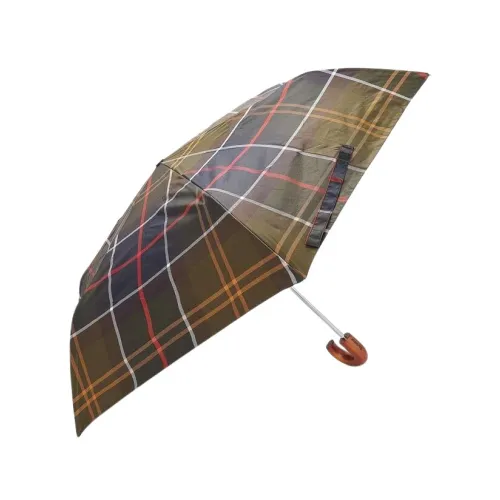 Barbour , Foldable Tartan Umbrella ,Green unisex, Sizes: ONE SIZE