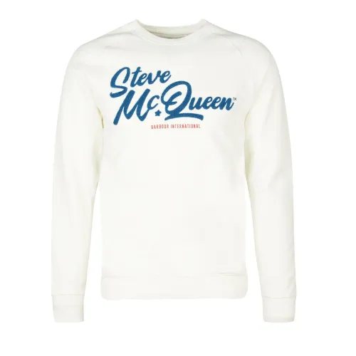 Barbour , Graphic Sweatshirt Steve McQueen Style ,White male, Sizes: