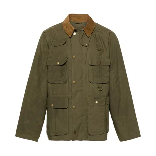 Barbour , Green Cotton Jacket with D-Ring ,Green male, Sizes: