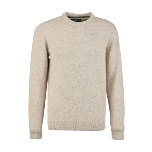 Barbour , Grey Sweaters with Classic Crewneck Design ,Beige male, Sizes: