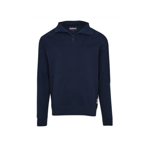 Barbour , Half Zip Navy Sweater ,Blue male, Sizes: