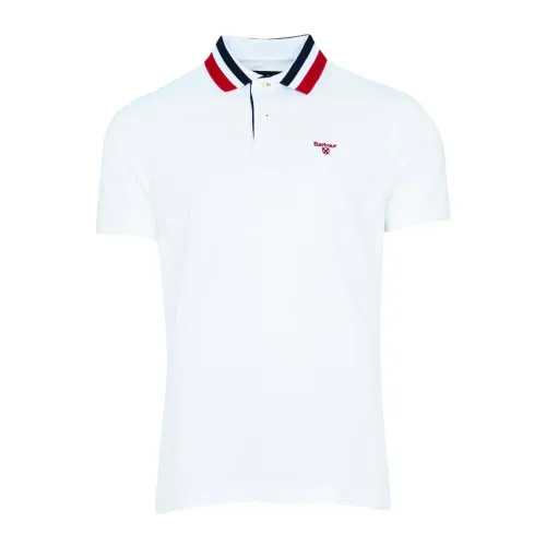 Barbour , Hawkeswater Tipped Polo with Retro Stripe ,White male, Sizes: