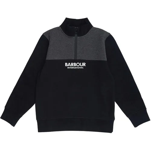 Barbour International Boys Moto Half Zip Sweatshirt - Black