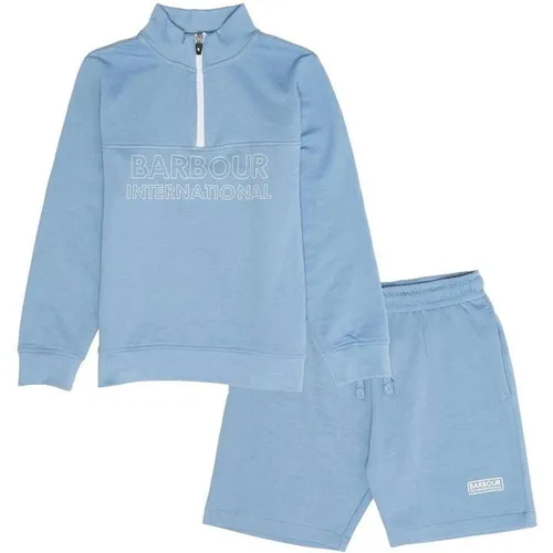 Barbour International Boys Trick Half-Zip Sweatshirt & Shorts Set - Blue