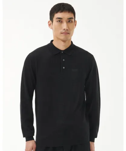 Barbour International Merino Mens Polo Style Sweatshirt - Black