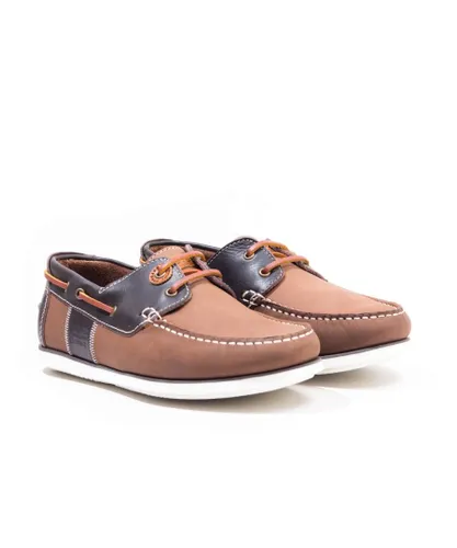 Barbour Mens Capstan Leather Boat Shoes - Brandy - Brown