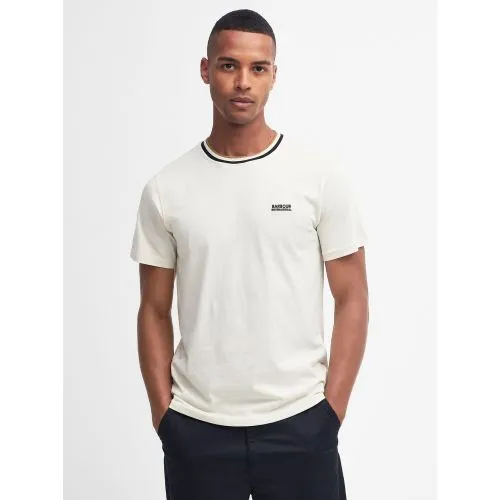 Barbour Mens Dove Grey Buxton Tipped T-Shirt