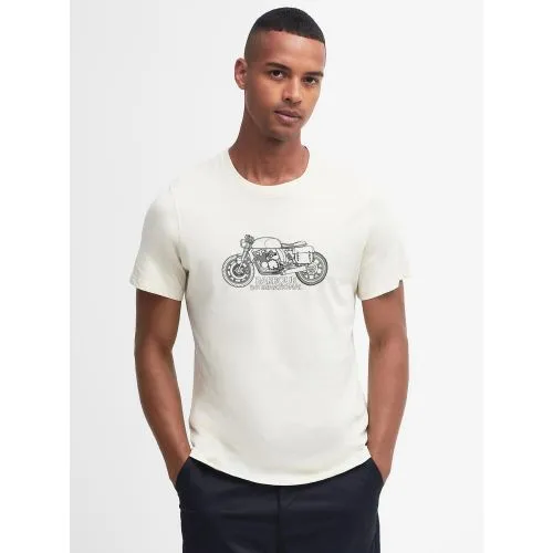 Barbour Mens Dove Grey Colgrove Motor T-Shirt