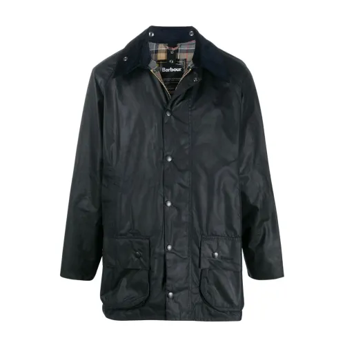 Barbour , Midnight Blue Beaufort Jacket with Corduroy Detail ,Blue male, Sizes: