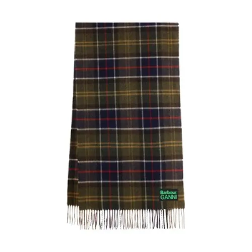 Barbour , Multicolored Tartan Scarf by Ganni ,Green female, Sizes: ONE
