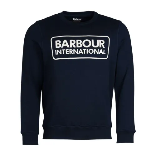 Barbour , Navy Large Logo Sweatshirt - Classic Style ,Blue male, Sizes: