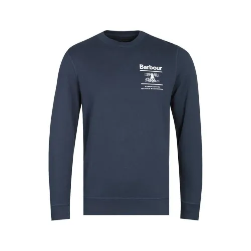 Barbour , Navy Reed Crew Sweatshirt ,Blue male, Sizes: