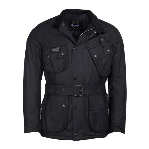 Barbour , New SL International Wax Jacket ,Black male, Sizes: