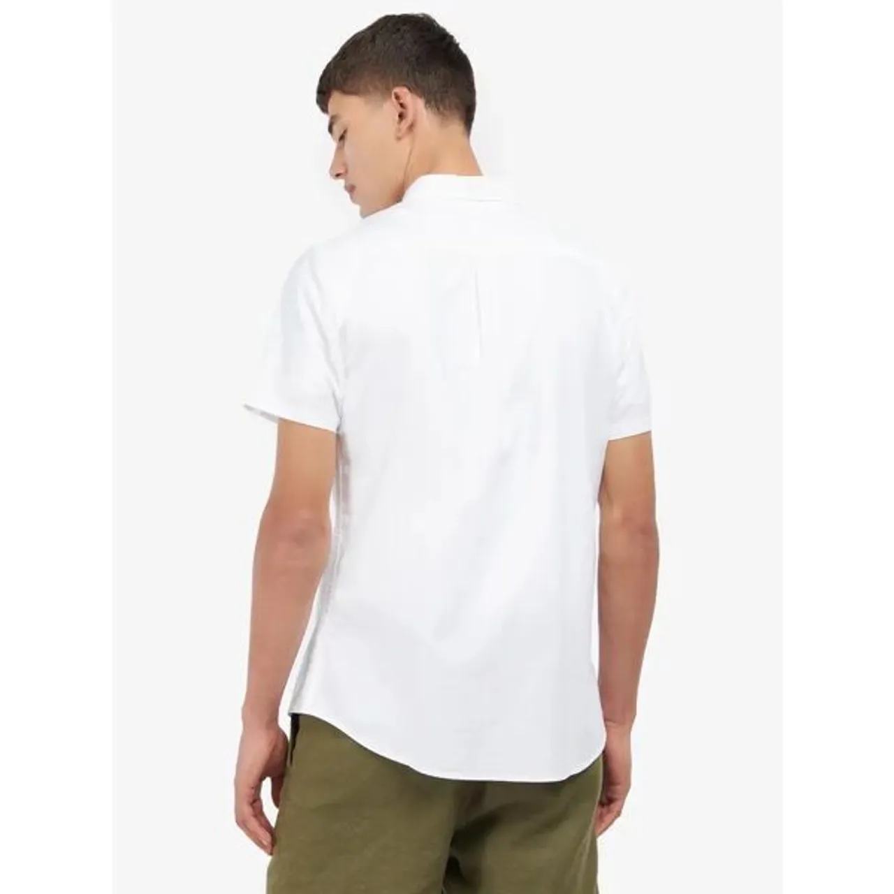 Barbour Oxford Cotton Short Sleeve Shirt - White - Male