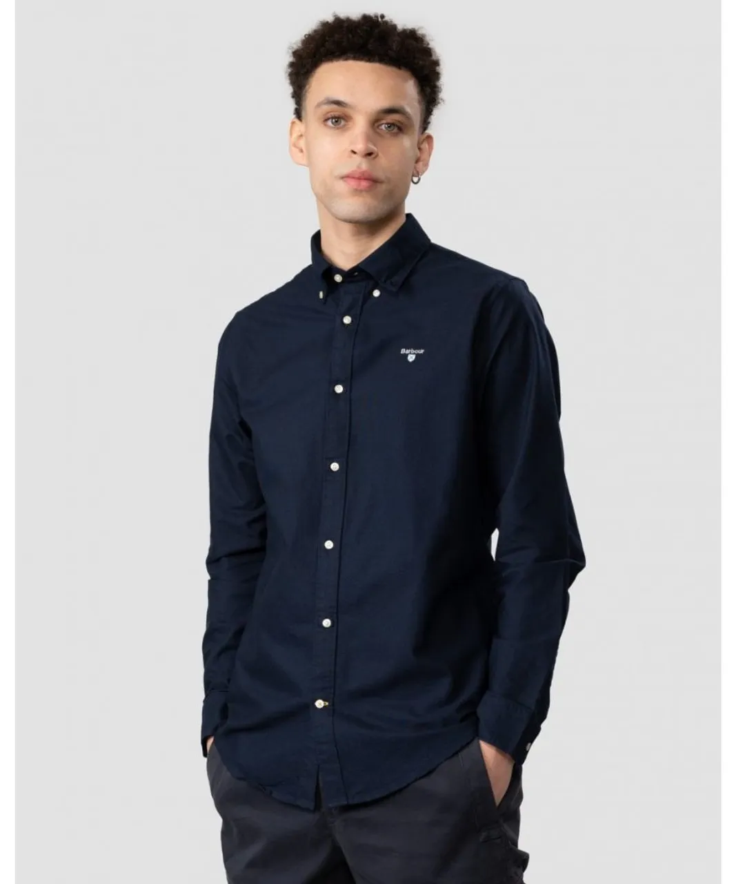 Barbour Oxtown Long Sleeve Mens Tailored Shirt - Navy