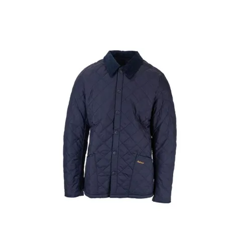 Barbour , Quilted Jacket with Ribbed Velvet Collar ,Blue male, Sizes: