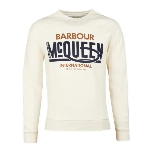 Barbour , Randall Crew Sweatshirt in Whisper White ,White male, Sizes: