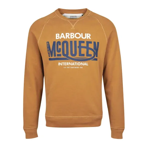Barbour , Randall Crew Sweatshirt ,Orange male, Sizes: