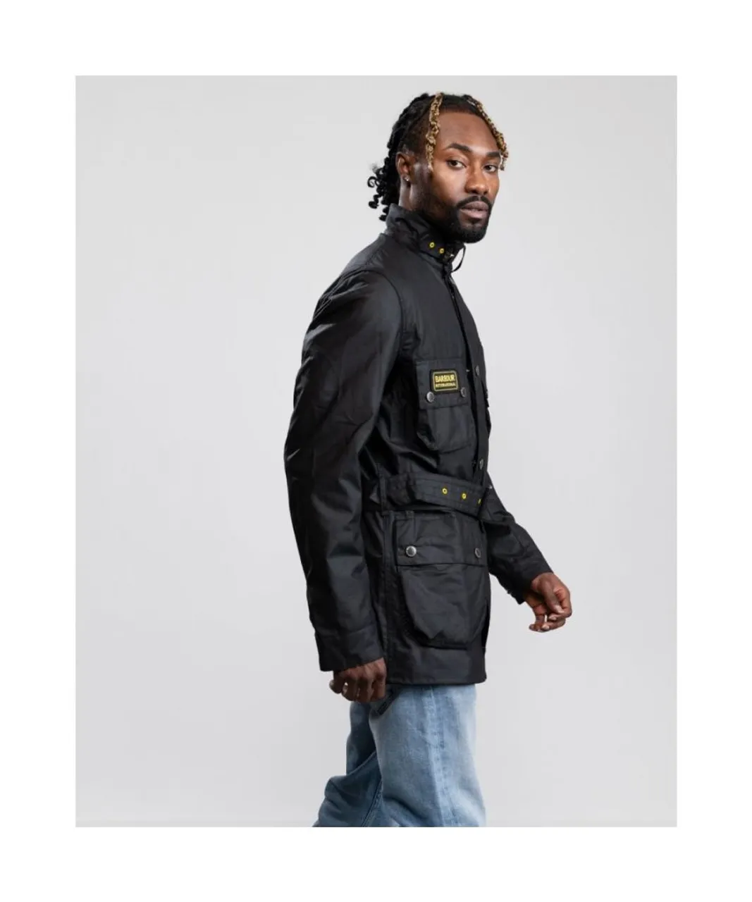 Barbour Slim International Mens Wax Jacket - Black