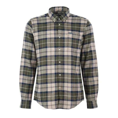 Barbour , Smart-Casual Mens Shirt with Tartan Pattern ,Green male, Sizes: