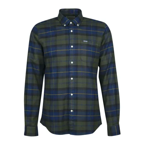 Barbour , Smart-Casual Mens Shirt with Tartan Pattern ,Green male, Sizes: