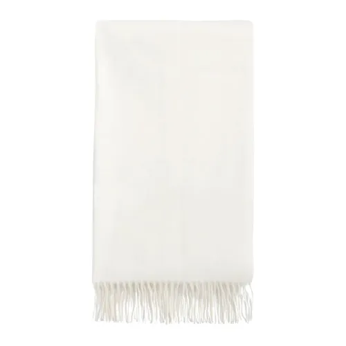 Barbour , Soft and Smooth Wool Scarf with Tassel Hem ,White female, Sizes: ONE