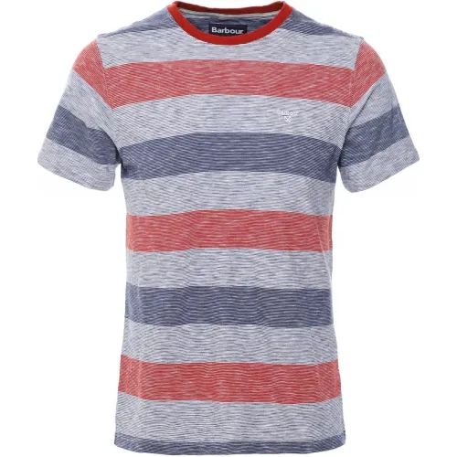 Barbour , Striped Athletic Fit Tee ,Gray male, Sizes: