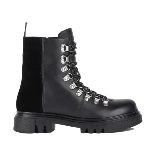 Barbour , Stylish Black Leather Hiker Boots ,Black female, Sizes: