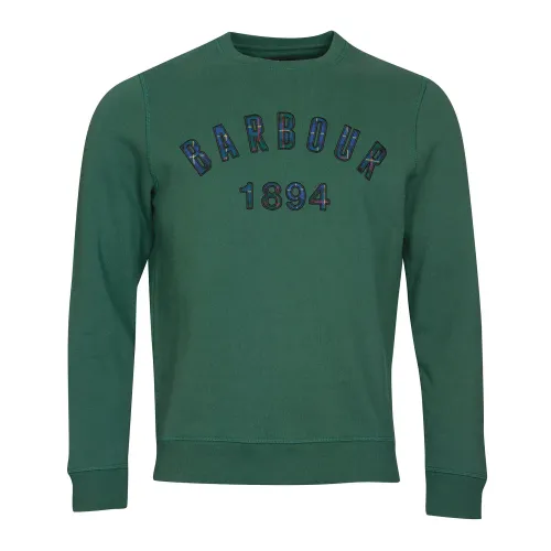 Barbour , Tartan Logo Crew Sweatshirt ,Green male, Sizes:
