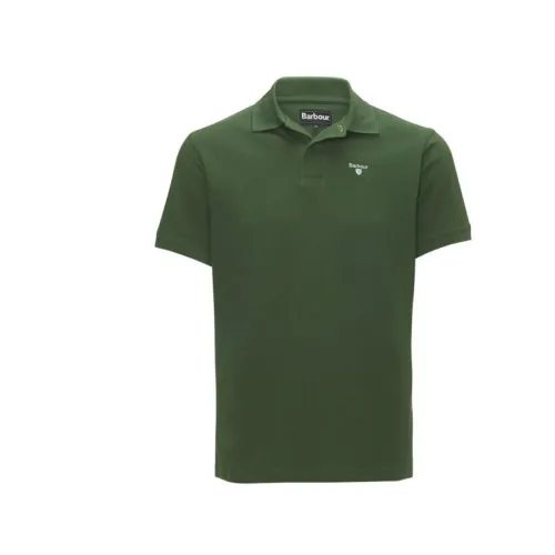 Barbour , Tartan Pique Polo Shirt in Racing Green ,Green male, Sizes:
