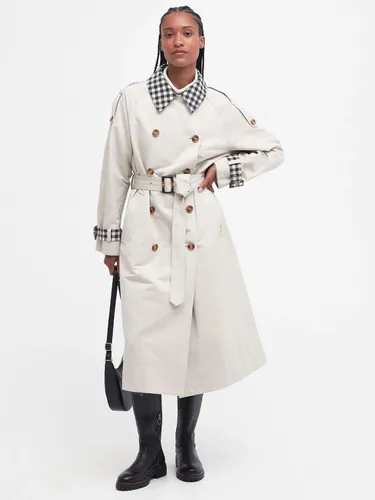 Barbour Tomorrow's Archive Blaire Showerproof Trench Coat, Blanc - Blanc - Female