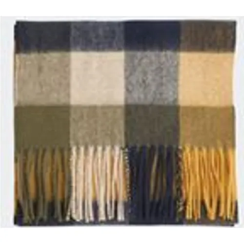 Barbour Unisex Large Tattersall Scarf in Forest Mist