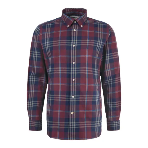 Barbour , Velvet Tailored Shirt with Buttoned Collar ,Red male, Sizes: