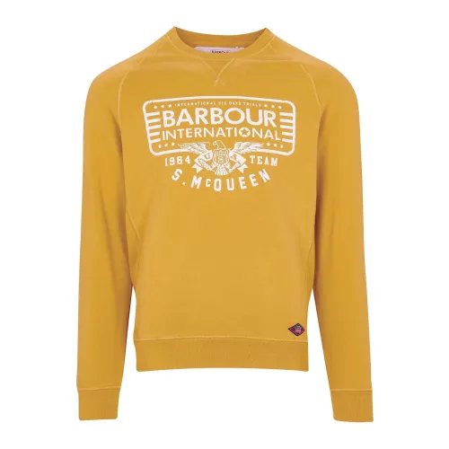 Barbour , Vintage Loopback Cotton Sweatshirt ,Yellow male, Sizes: