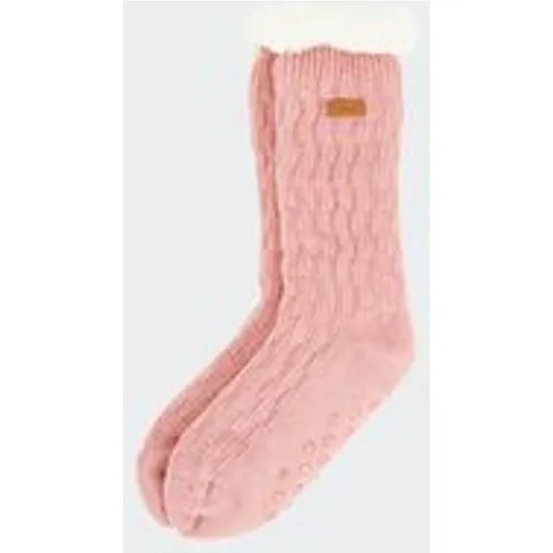 Barbour Women's Cable Knit Lounge Sock in Dusty Pink