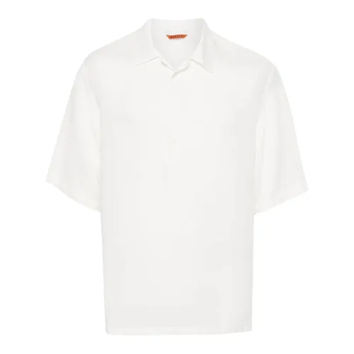 Barena Venezia , White Linen Cuban Collar Shirt ,White male, Sizes: