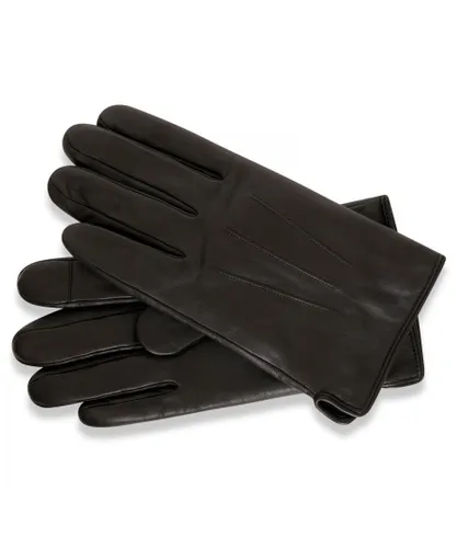 Barneys Originals Mens Black Classic Leather Glove