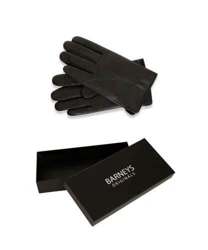 Barneys Originals Mens Gift Boxed Black Classic Leather Glove