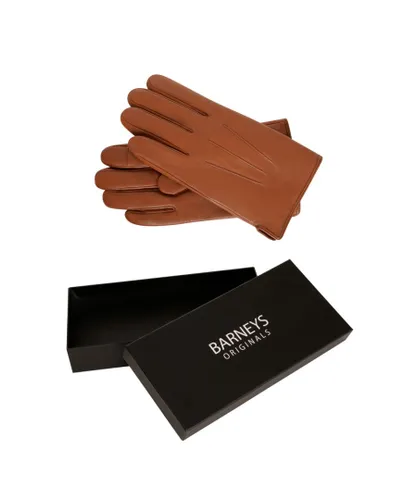 Barneys Originals Mens Gift Boxed Tan Classic Leather Glove