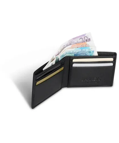 Barneys Originals Mens Real Leather Bi Fold RFID Wallet in Black - One Size