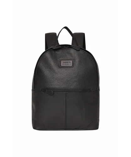 Barneys Originals Unisex Leather Backpack - Black - One Size